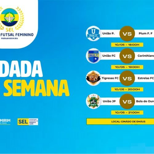 Sábado tem rodada da Liga Municipal de Futsal Feminino no Ginásio de Emaús
