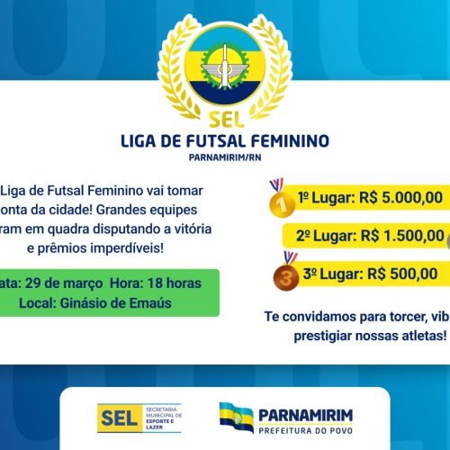 Liga de Futsal Feminino tem início neste sábado, 29, no Ginásio de EmaúsBom dia