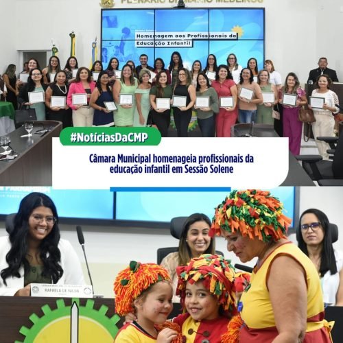 A Câmara de Parnamirim realizou, nesta terça-feira (26), uma sessão solene para homenagear os profissionais da educação infantil do município.