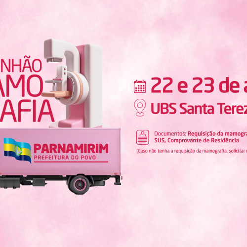 Caminhão da Mamografia estará na UBS Santa Tereza nos dias 22 e 23 de abril